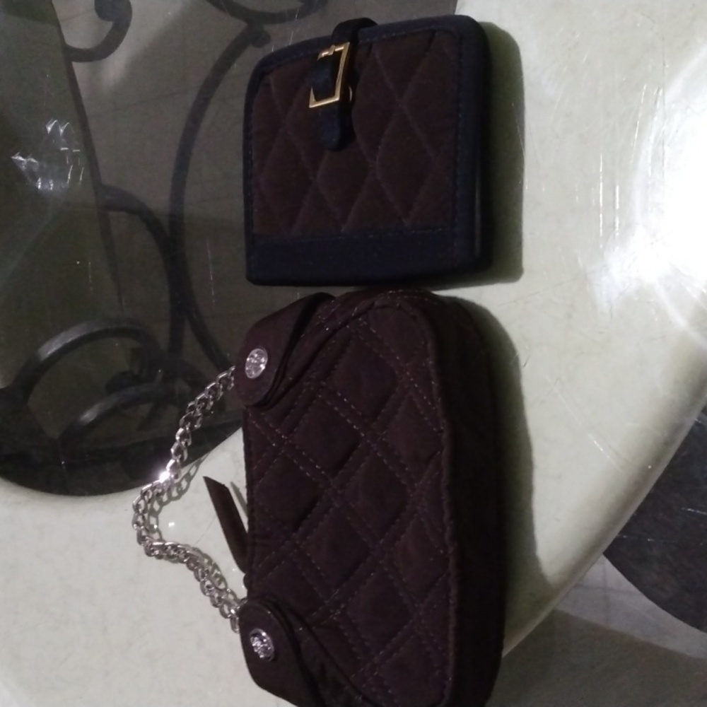 NWOT Vera Bradley Espresso Mini Chain Purse and Cards and Cuties